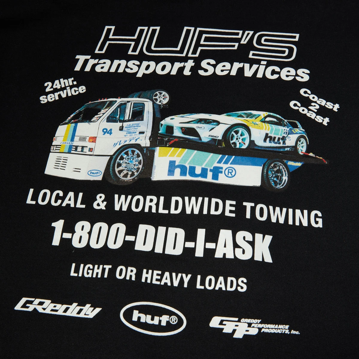 HUF X Greddy Tow Hoodie - Black 6 HUF X Greddy Tow Hoodie - Black - Image 4