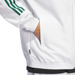Adidas Gatsele Track Jacket - Crystal White/Dark Green -DADDIES Skate Gear 196475041126 5