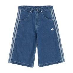 Adidas Denim Firebird Shorts - Medium Blue