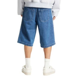 Adidas Denim Firebird Shorts - Medium Blue -DADDIES Skate Gear 196477358888 3