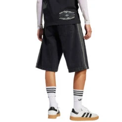 Adidas Denim Firebird Shorts - True Black Denim 9 Adidas Denim Firebird Shorts - True Black Denim -DADDIES Skate Gear 196477436036 3