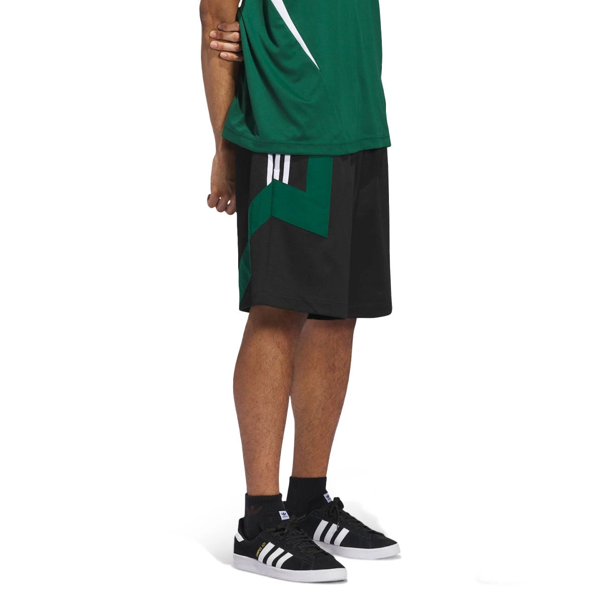 Adidas Football Shorts - Black/Dark Green/White 5 Adidas Football Shorts - Black/Dark Green/White - Image 3