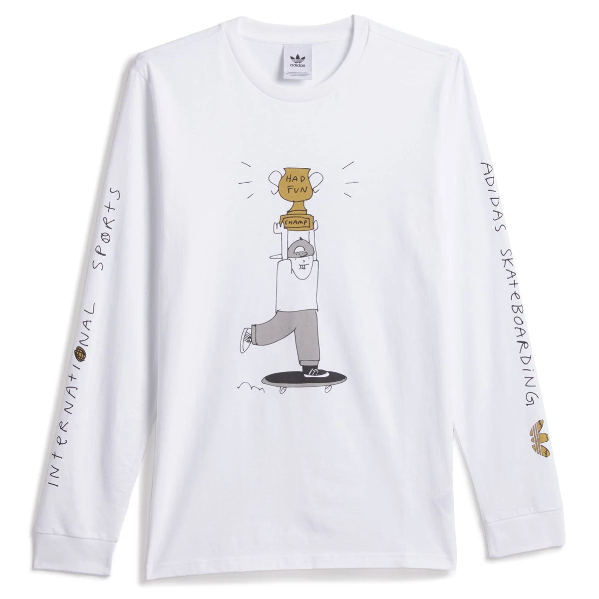 Adidas HJ Champ Long Sleeve T-Shirt - White 3 Adidas HJ Champ Long Sleeve T-Shirt - White