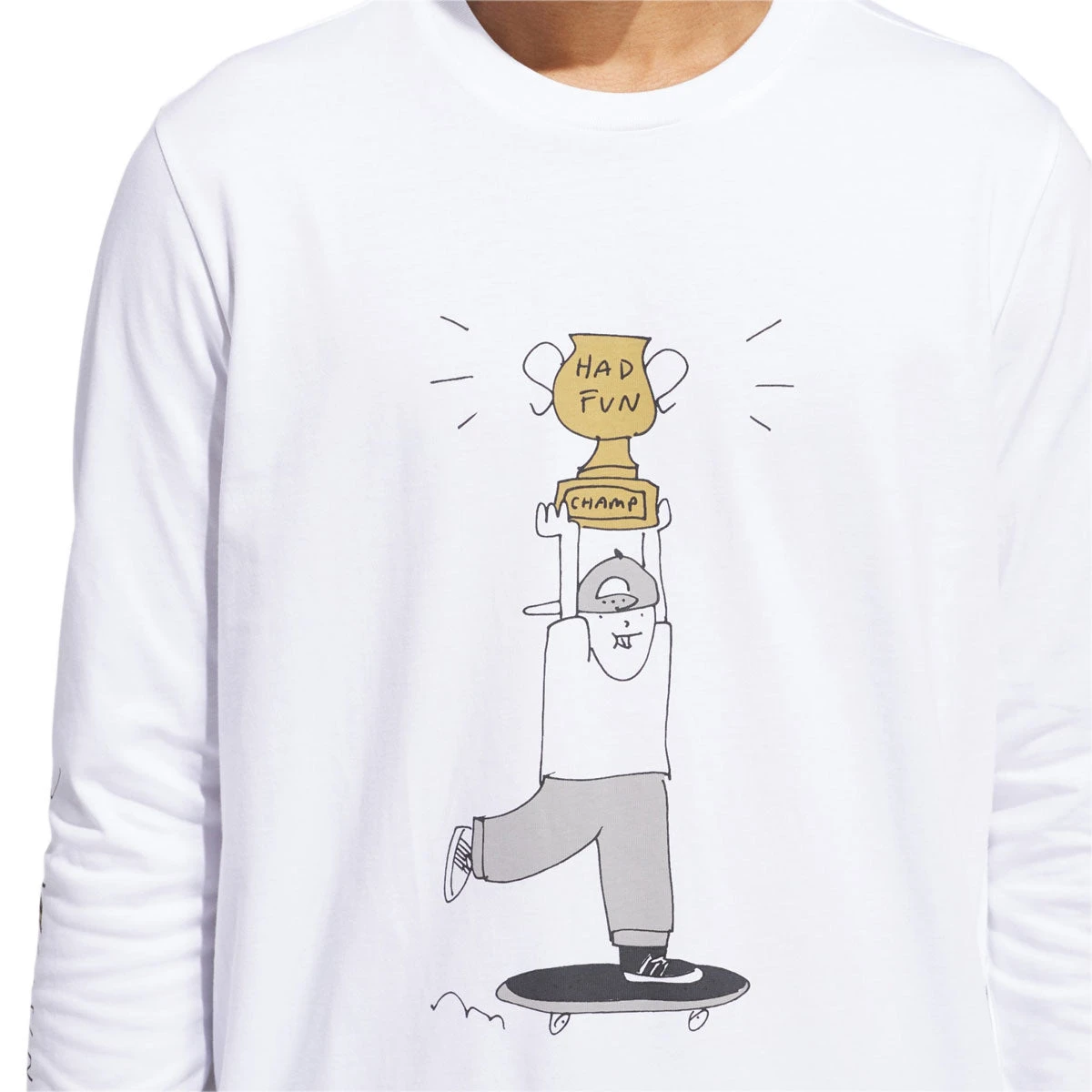 Adidas HJ Champ Long Sleeve T-Shirt - White 6 Adidas HJ Champ Long Sleeve T-Shirt - White - Image 4