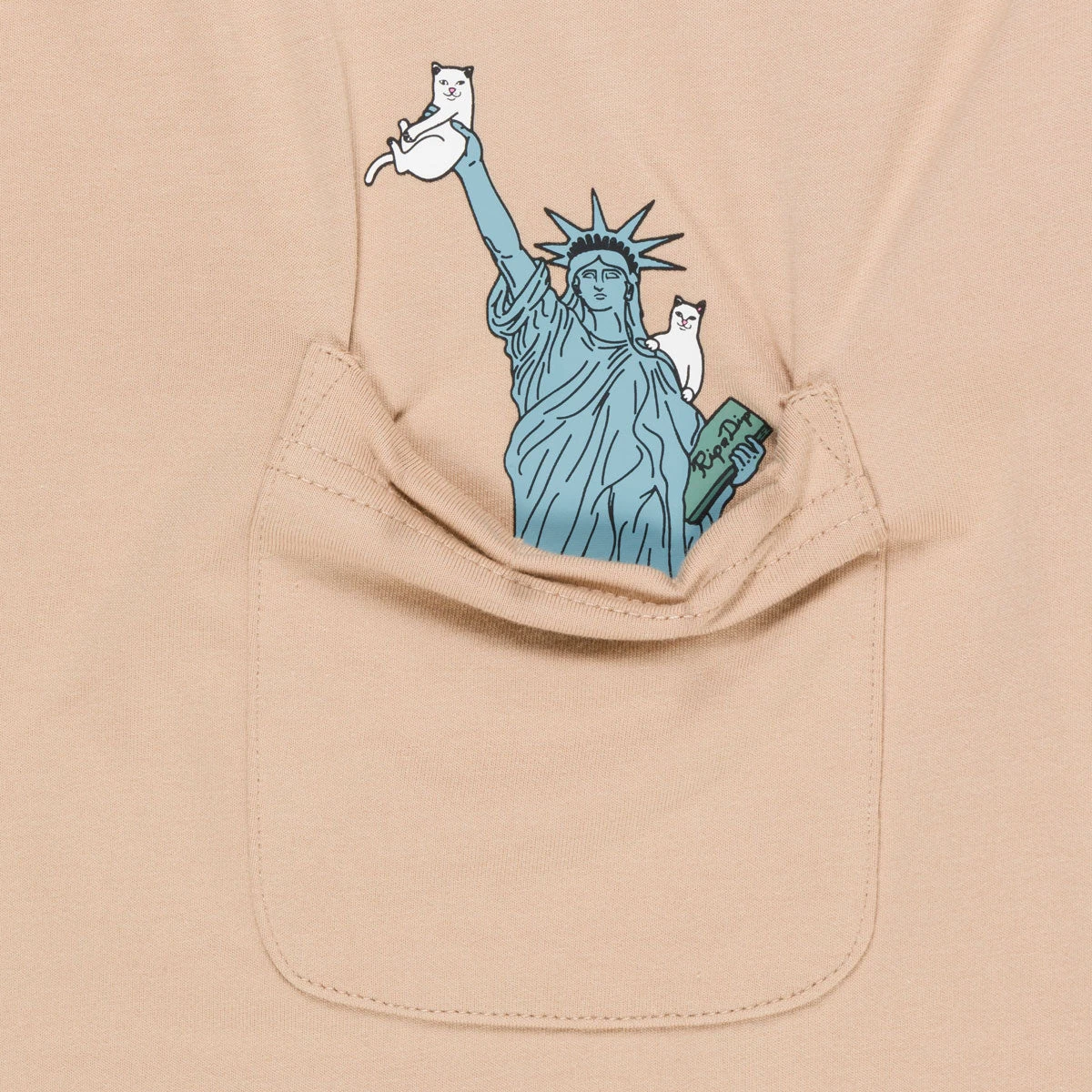 RIPNDIP Liberty Pocket T-Shirt - Almond 4 RIPNDIP Liberty Pocket T-Shirt - Almond - Image 2