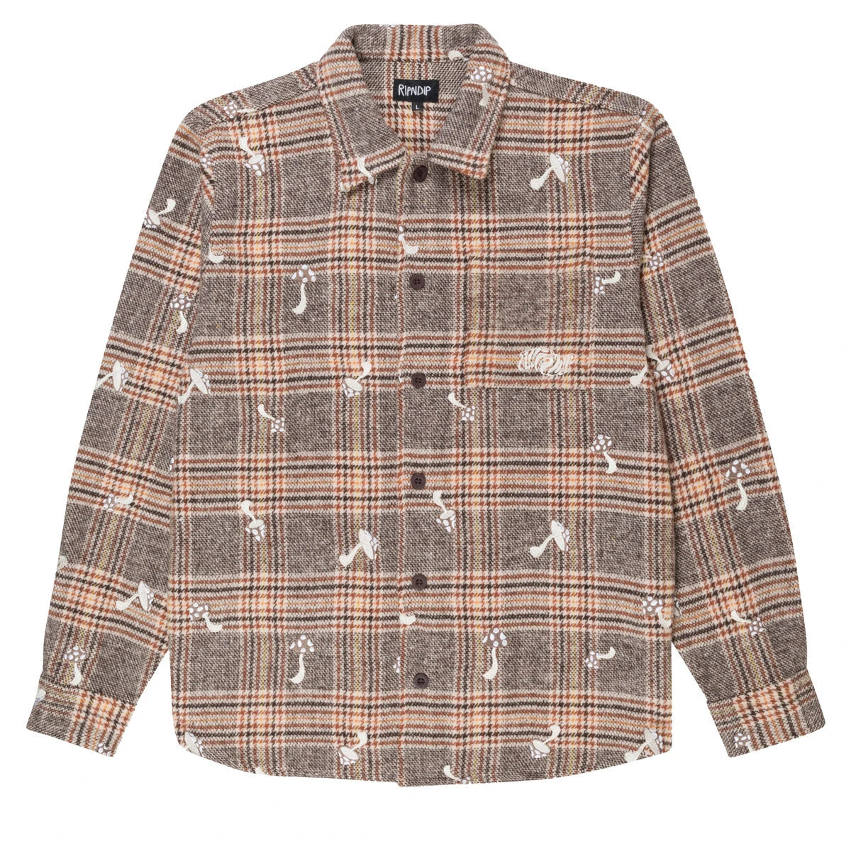 RIPNDIP Euphoria Button Up Plaid Jacket - Brown Plaid 3 RIPNDIP Euphoria Button Up Plaid Jacket - Brown Plaid