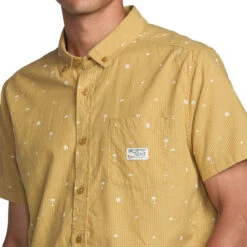 RVCA Exotica Seersucker Shirt - Ochre -DADDIES Skate Gear 196752218593 3