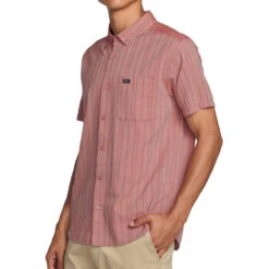 RVCA Thatll Do Stripe Shirt - Pale Mauve -DADDIES Skate Gear 196752219446 4