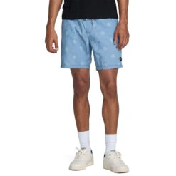 RVCA Escape Elastic Chambray 17 Shorts - Washed Chambray -DADDIES Skate Gear 196752226048 4