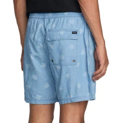 RVCA Escape Elastic Chambray 17 Shorts - Washed Chambray -DADDIES Skate Gear 196752226048 5