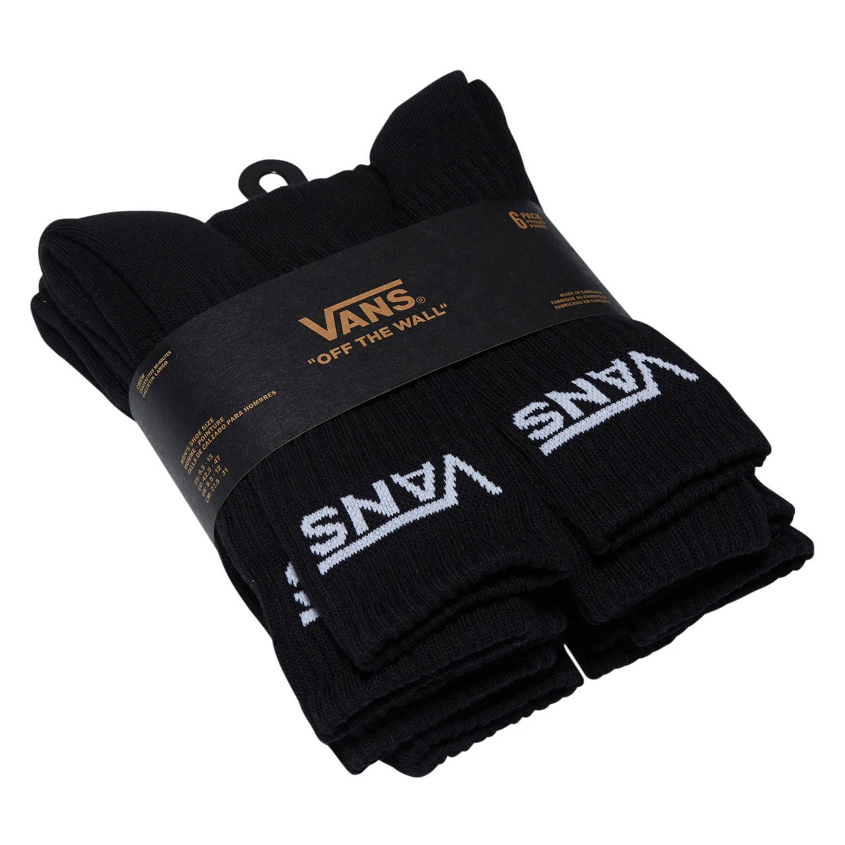 Vans Classic Crew 6 Pack Of Socks - Black 2025 4 Vans Classic Crew 6 Pack Of Socks - Black 2025 - Image 2
