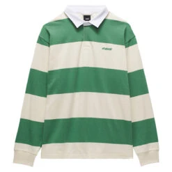 Vans Ward Stripe Rugby Long Sleeve Knit Shirt - Fairway/Lemon Icing -DADDIES Skate Gear 197643402251 4