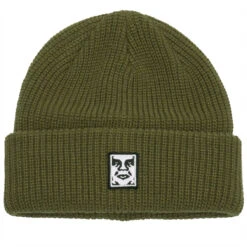 Obey Mid Icon Patch Cuff Beanie - Dull Army