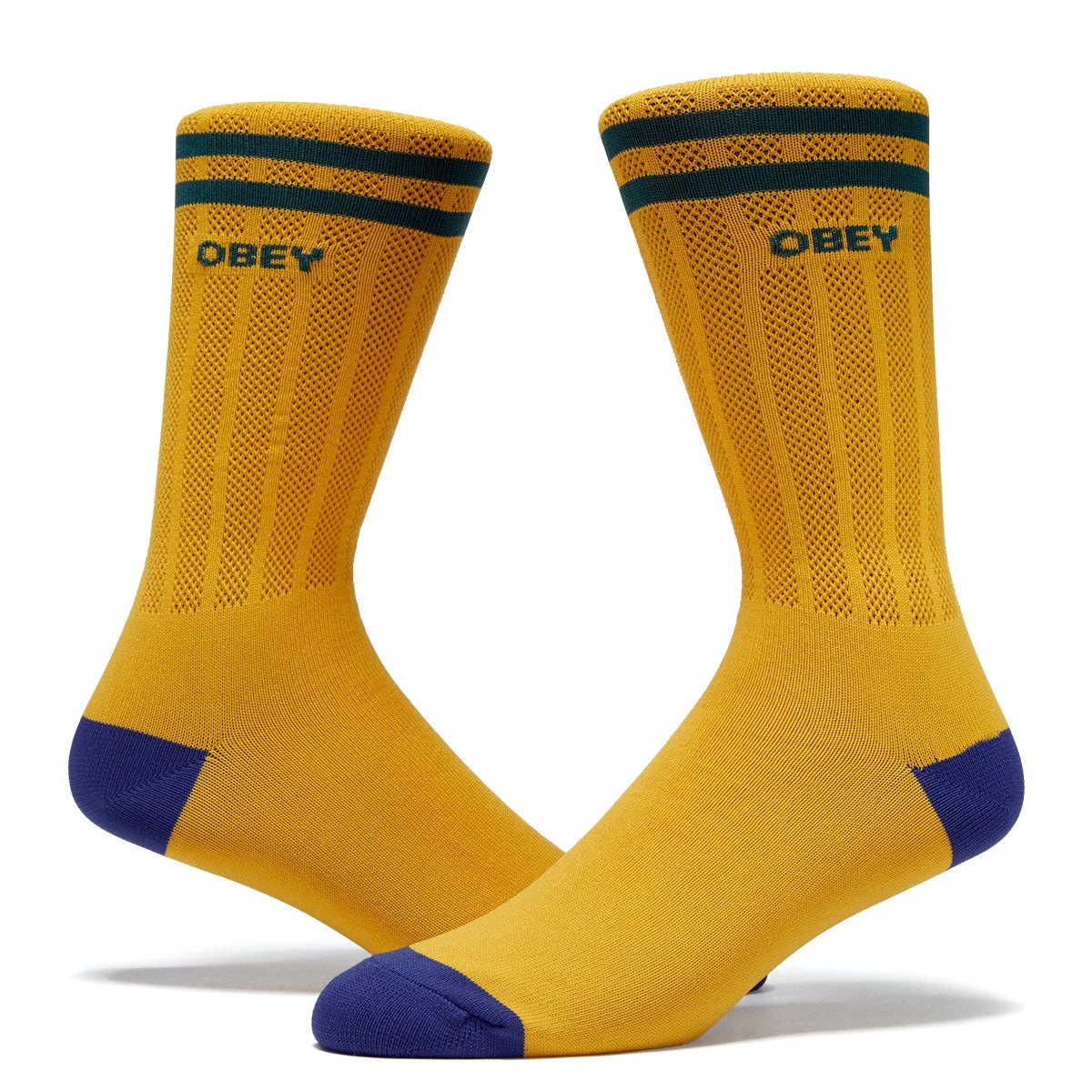 Obey Soccer Socks - Gold/Green 4 Obey Soccer Socks - Gold/Green - Image 2