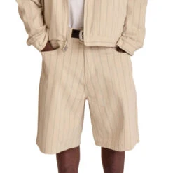 Obey Stripe Baggy Denim Shorts - Pelican Multi -DADDIES Skate Gear 197812108786 3