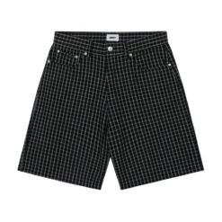 Obey Plaid Baggy Denim Shorts - Black Multi