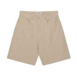 Obey Plaid Baggy Denim Shorts - Pelican Multi