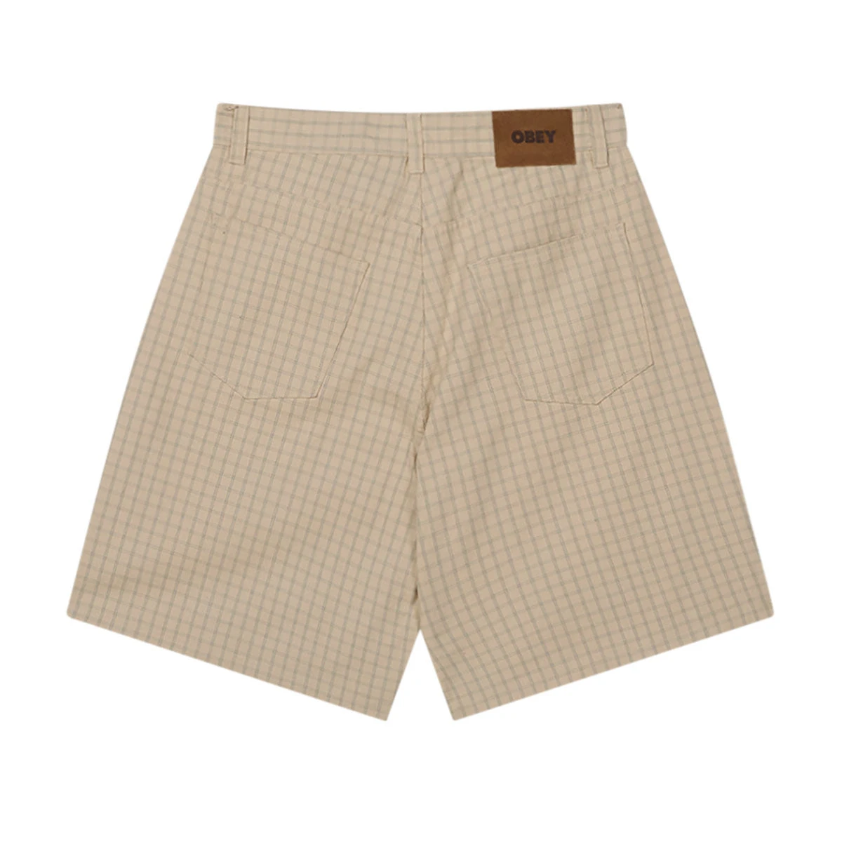 Obey Plaid Baggy Denim Shorts - Pelican Multi 4 Obey Plaid Baggy Denim Shorts - Pelican Multi - Image 2