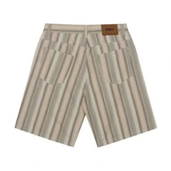 Obey Baja Stripe Baggy Denim Shorts - Dried Sage Multi -DADDIES Skate Gear 197812109417 2