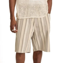 Obey Baja Stripe Baggy Denim Shorts - Dried Sage Multi -DADDIES Skate Gear 197812109417 4