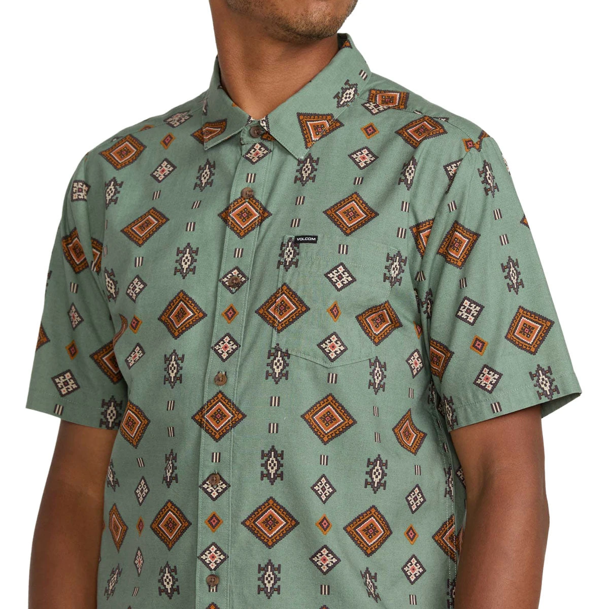 Volcom Desert Dobby Shirt - Light Olive 5 Volcom Desert Dobby Shirt - Light Olive - Image 3