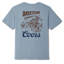 Brixton X Coors Canyon T-Shirt - Dusty Blue