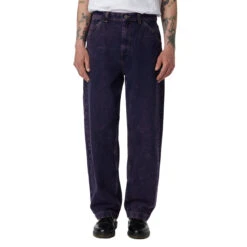 Rassvet Acid Wash Carpenter Work Denim Woven Jeans - Purple
