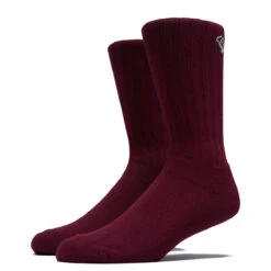 Polar Large Rib College Logo Socks - Wine