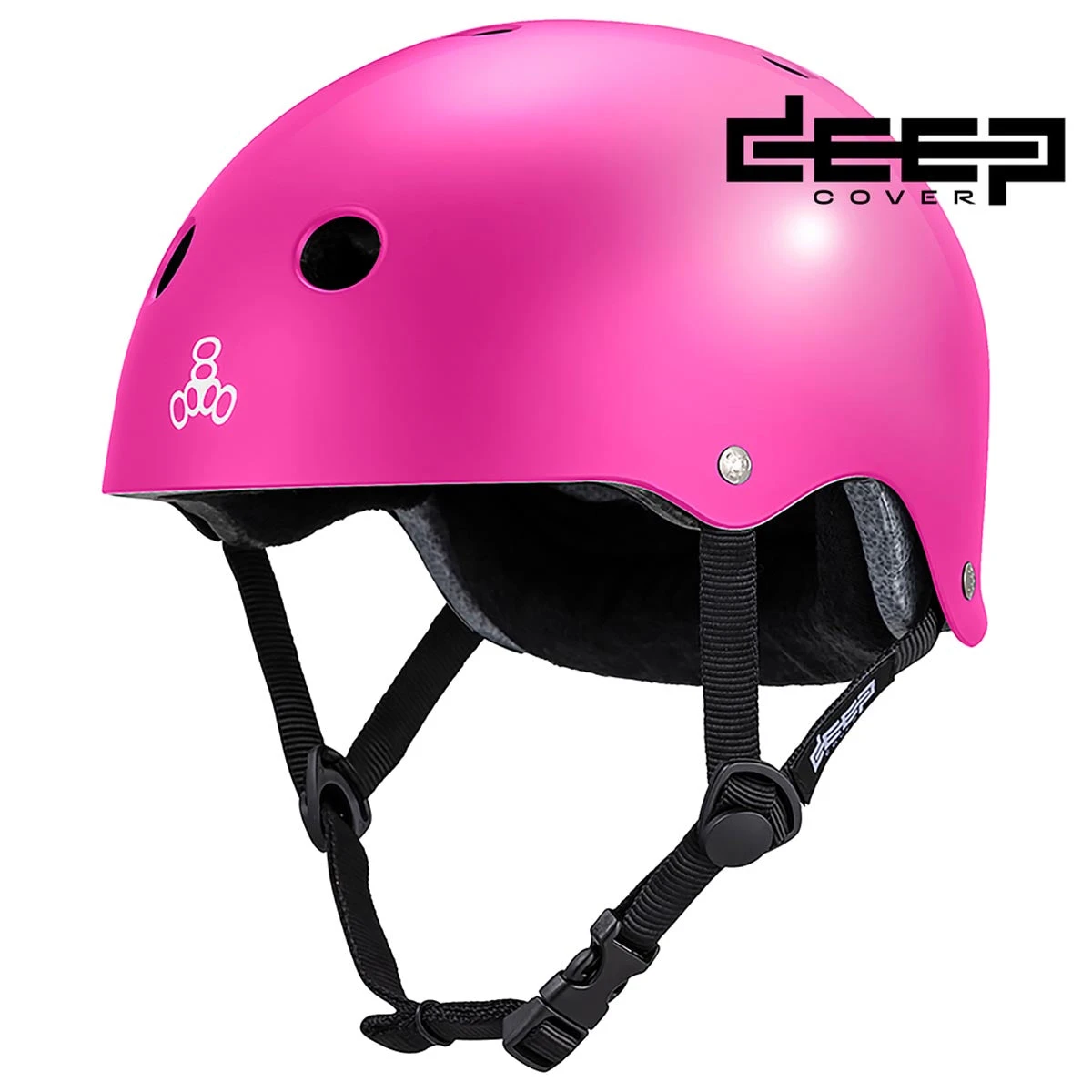 Triple Eight Deep Cover Helmet - Pink Glossy 3 Triple Eight Deep Cover Helmet - Pink Glossy