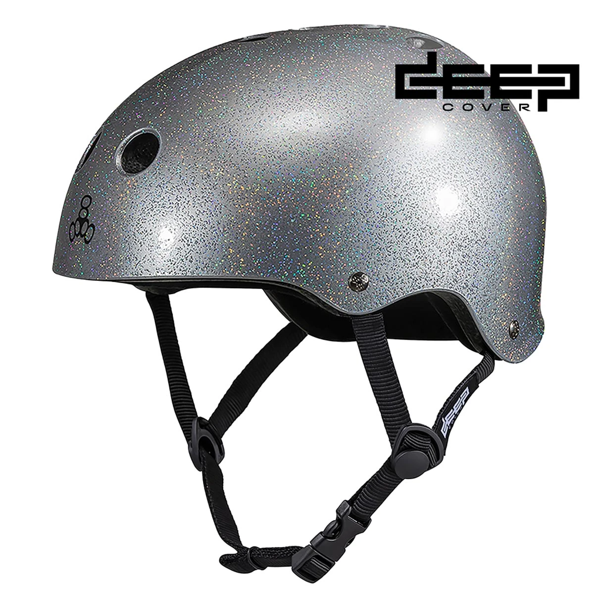 Triple Eight Deep Cover Helmet - Silver Glitter 3 Triple Eight Deep Cover Helmet - Silver Glitter