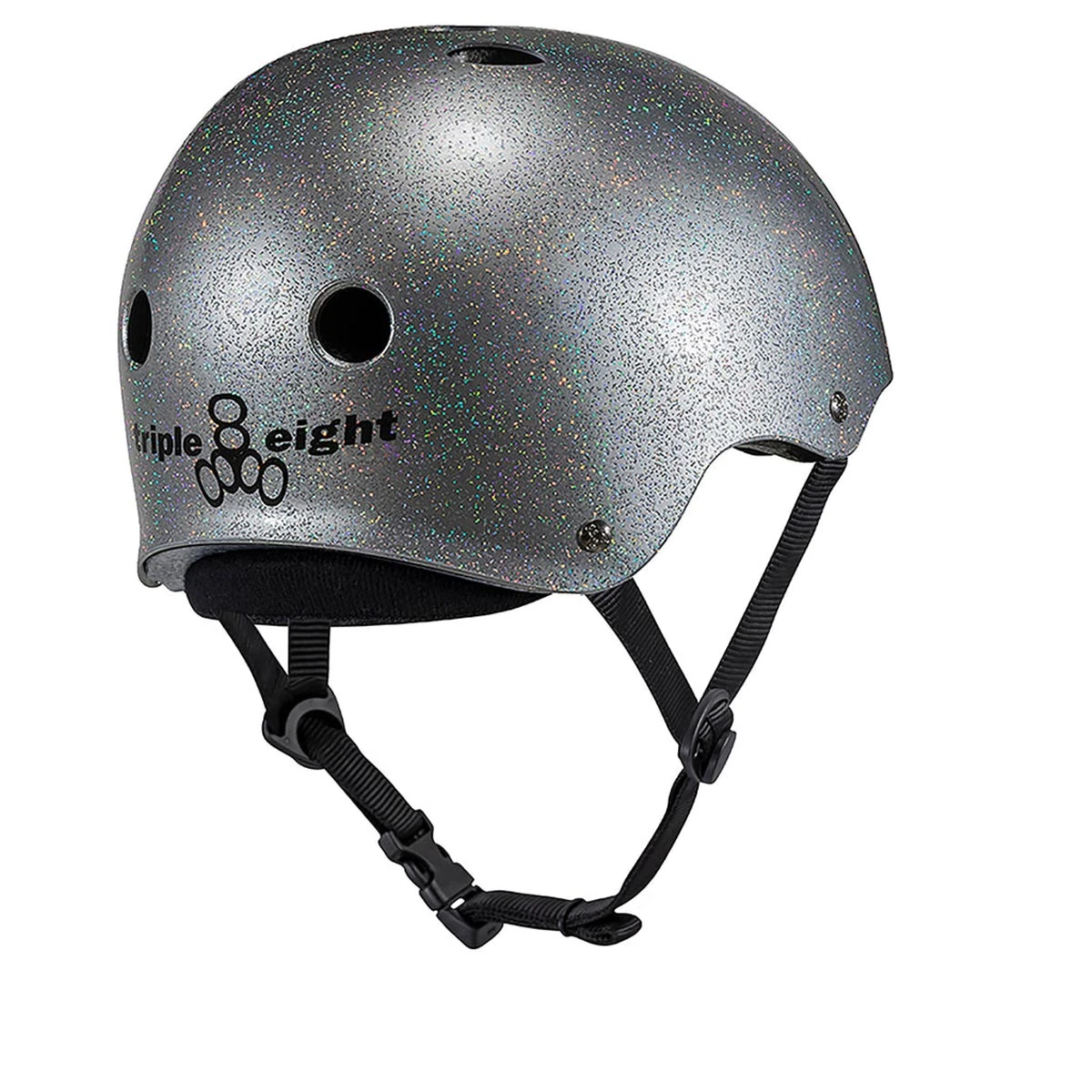 Triple Eight Deep Cover Helmet - Silver Glitter 4 Triple Eight Deep Cover Helmet - Silver Glitter - Image 2