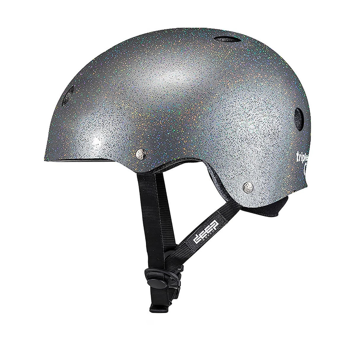 Triple Eight Deep Cover Helmet - Silver Glitter 5 Triple Eight Deep Cover Helmet - Silver Glitter - Image 3