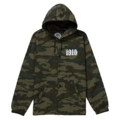 1910 OG Font Hooded Coaches Jacket - Camo