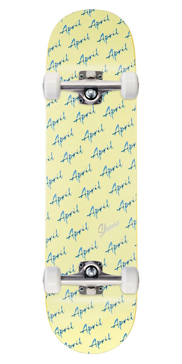 April Shane Script Logo Skateboard Complete - Yellow - 8.50" 3 April Shane Script Logo Skateboard Complete - Yellow - 8.50"