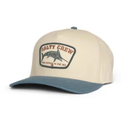 Salty Crew Billfisher Strapback Hat - Off White Pilot Blue