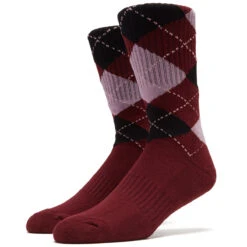 Frog Argyle Socks - Maroon