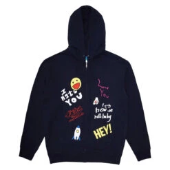 Frog Love/Hate Zip Hoodie - Navy
