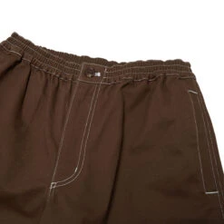 Metalwood Contrast Stitch Elastic Waist Shorts - Dark Chocolate 9 Metalwood Contrast Stitch Elastic Waist Shorts - Dark Chocolate -DADDIES Skate Gear 810180703345 3