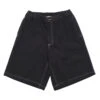 Metalwood Contrast Stitch Elastic Waist Shorts - Black -DADDIES Skate Gear 810180703390 1