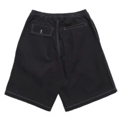 Metalwood Contrast Stitch Elastic Waist Shorts - Black -DADDIES Skate Gear 810180703390 2
