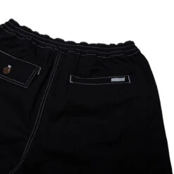 Metalwood Contrast Stitch Elastic Waist Shorts - Black -DADDIES Skate Gear 810180703390 4