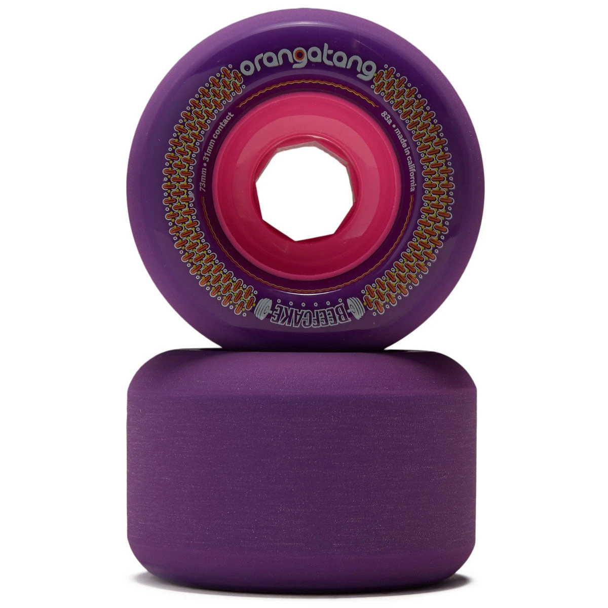 Orangatang Beefcake Freeride 83a Longboard Wheels - Purple - 73mm 4 Orangatang Beefcake Freeride 83a Longboard Wheels - Purple - 73mm - Image 2