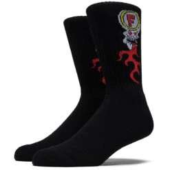 Foundation Skull Fire Socks - Black