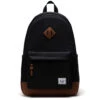 Herschel Supply Heritage Backpack - Black/Tan/Black -DADDIES Skate Gear 828432592494 1