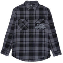 AVVA Blinding Sun Flannel Shirt - Grey/Black Open Plaid