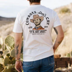 Sendero Cowboys Don't Cry T-Shirt - Vintage White -DADDIES Skate Gear 840380307425 3
