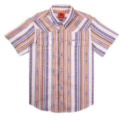 Sendero Serape Pearl Snap Shirt - Cobalt Southwest Stripe