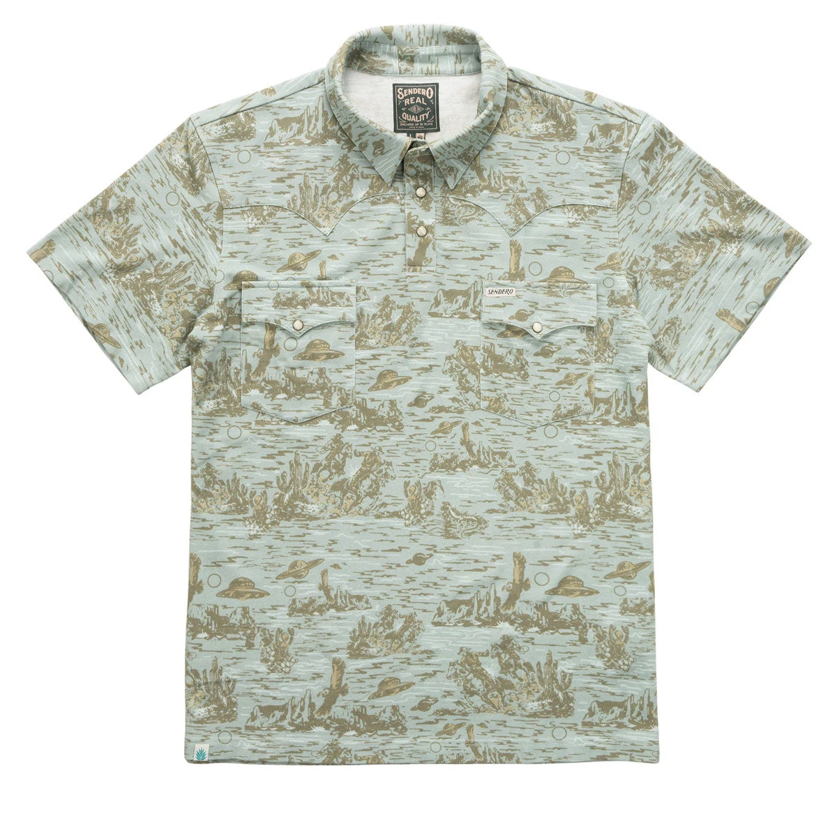 Sendero Cantina Polo Shirt - Desert Abduction Print 3 Sendero Cantina Polo Shirt - Desert Abduction Print