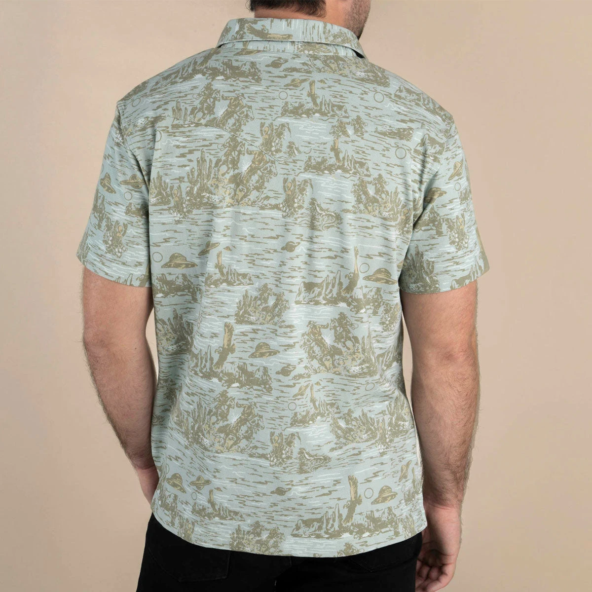 Sendero Cantina Polo Shirt - Desert Abduction Print 5 Sendero Cantina Polo Shirt - Desert Abduction Print - Image 3