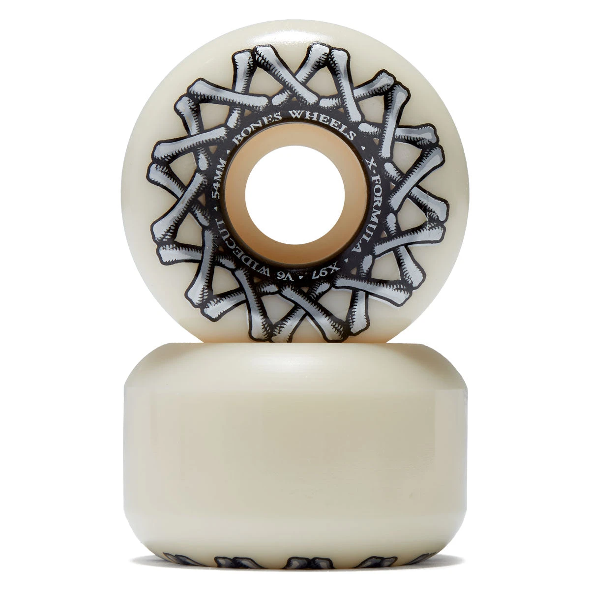 Bones X Formula Widecuts 97a V6 Wide-Cut Skateboard Wheels - 54mm 4 Bones X Formula Widecuts 97a V6 Wide-Cut Skateboard Wheels - 54mm - Image 2